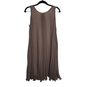3.1 Phillip Lim Women's Silk Beaded Tan Sz 2 Draped Pleated Swing Cocktail Dress